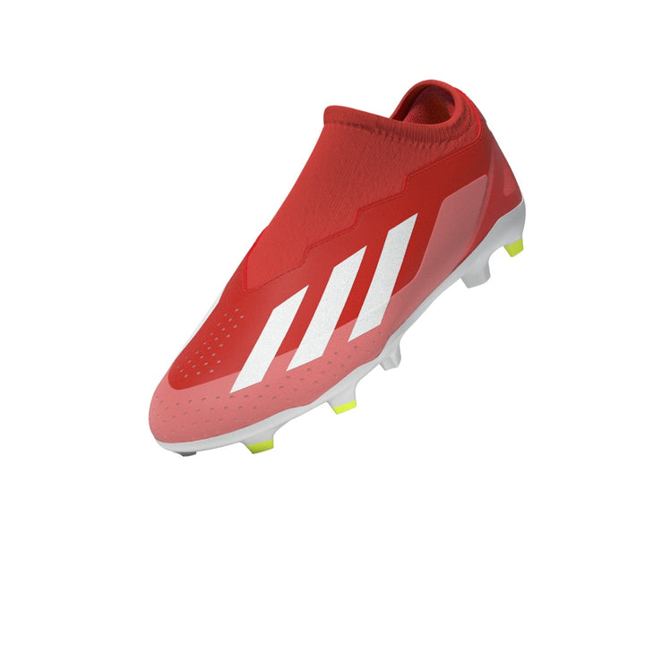 Botas de fútbol para terreno firme adidas X Crazyfast League Laceless FG para niños