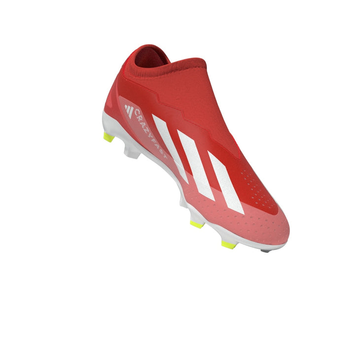 Botas de fútbol para terreno firme adidas X Crazyfast League Laceless FG para niños