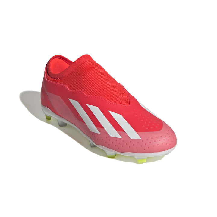 Botas de fútbol para terreno firme adidas X Crazyfast League Laceless FG para niños