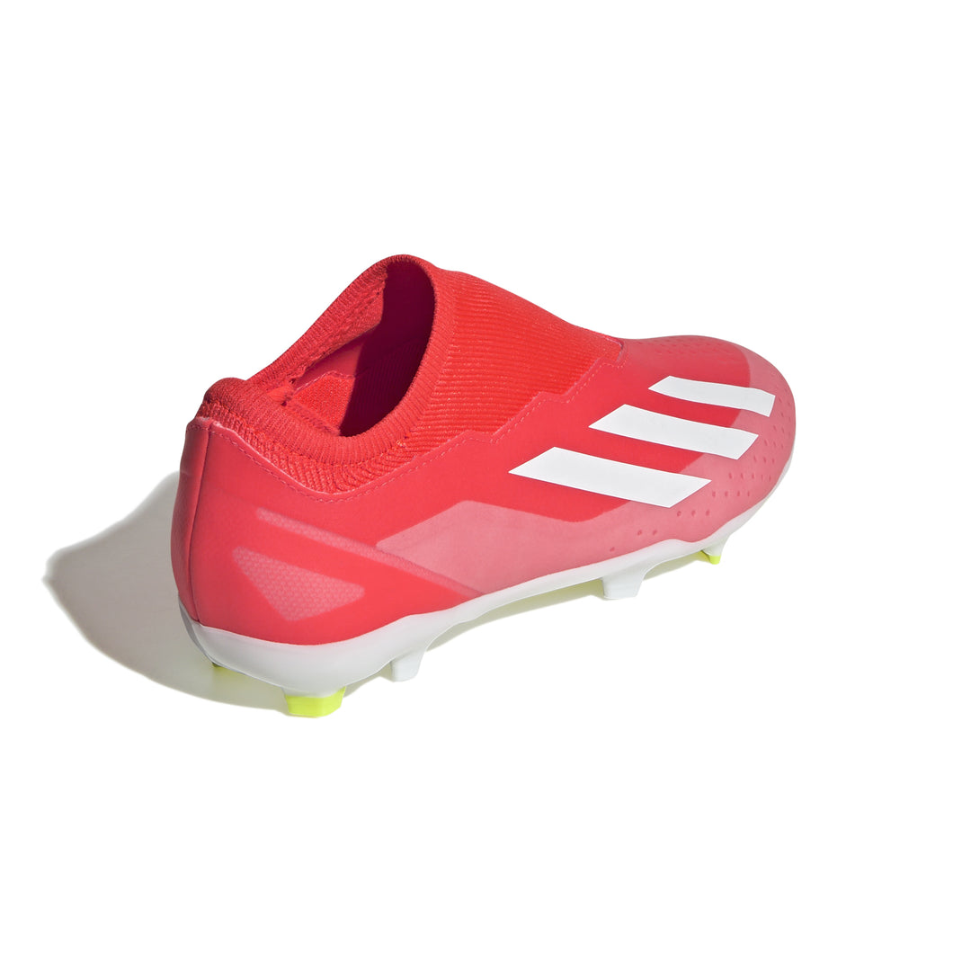 Botas de fútbol para terreno firme adidas X Crazyfast League Laceless FG para niños