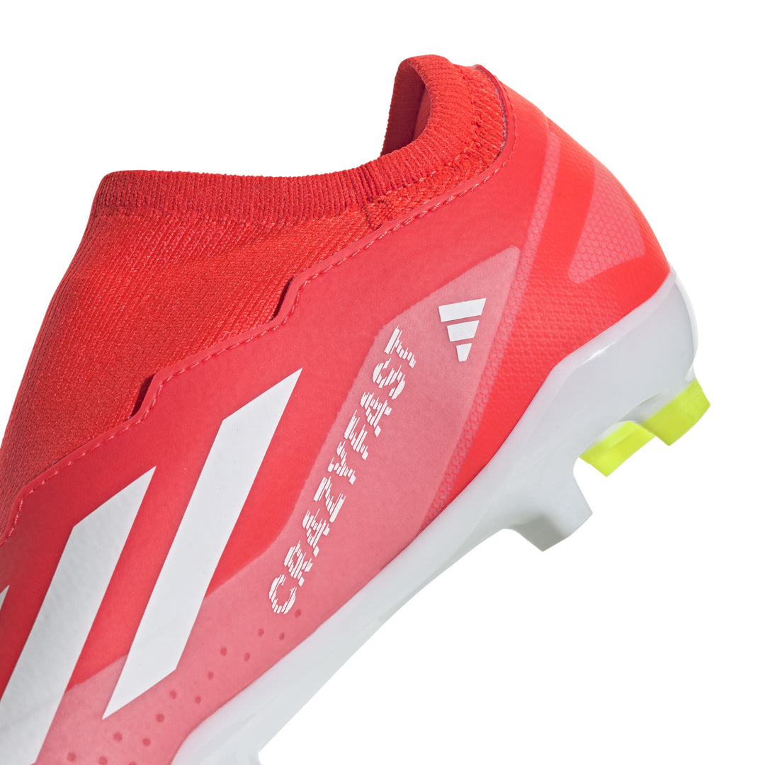 Botas de fútbol para terreno firme adidas X Crazyfast League Laceless FG para niños