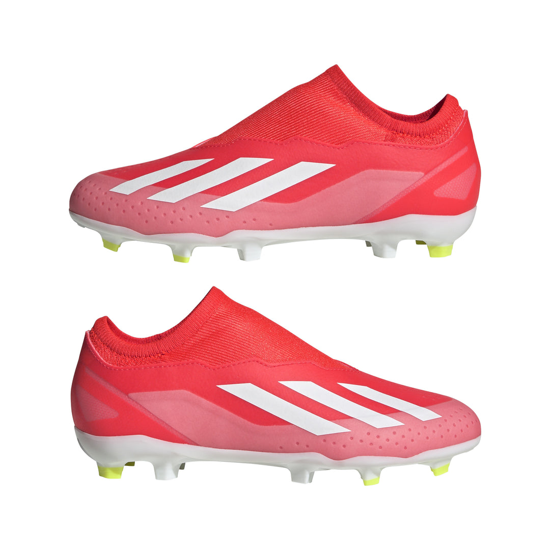 Botas de fútbol para terreno firme adidas X Crazyfast League Laceless FG para niños