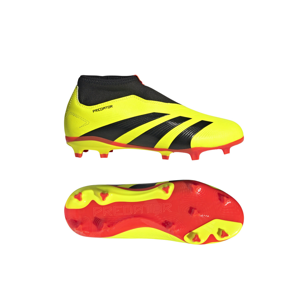 Botas de fútbol para terreno firme adidas Predator League Laceless FG para niños