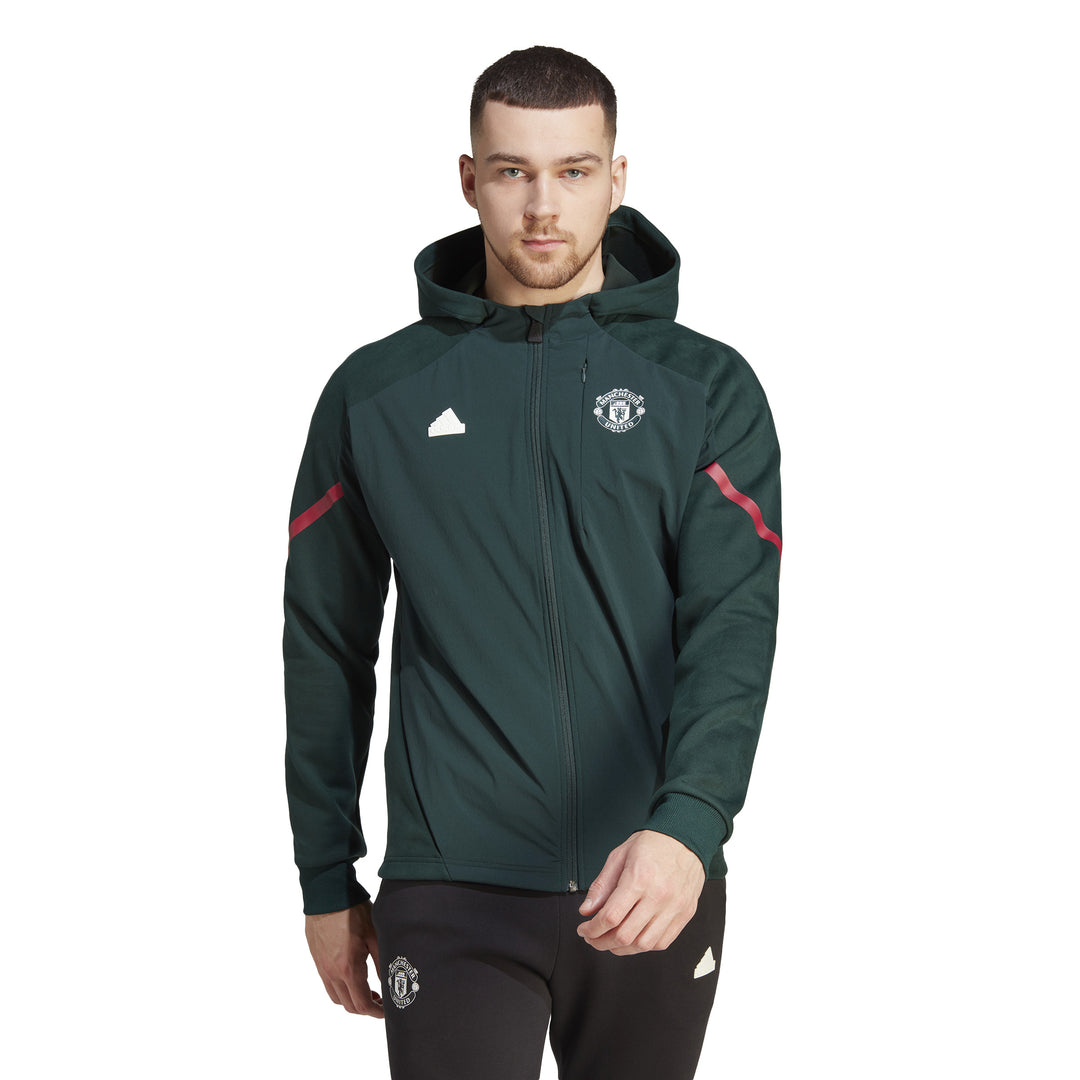 Sudadera con capucha y cremallera completa del Manchester United de adidas