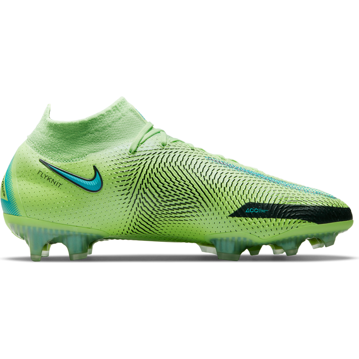 Botas de fútbol para terreno firme Nike Phantom GT Elite DF FG Lima brillante/Aguamarina