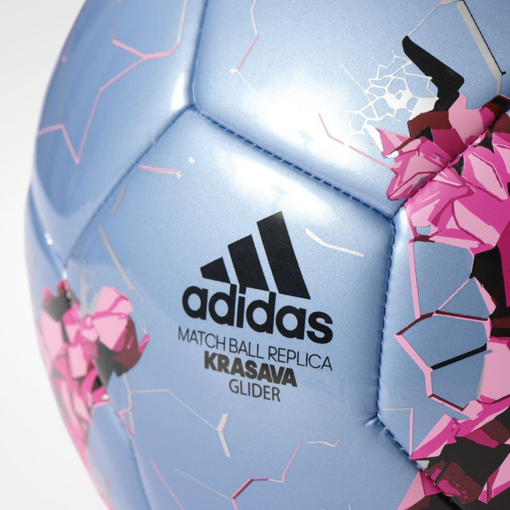 Balón de fútbol adidas Confederations Glider azul técnico metalizado/rosa fácil