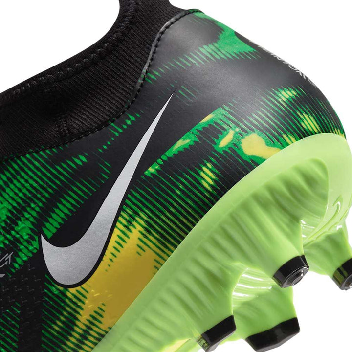 Botas de fútbol para superficies firmes Nike Phantom GT2 Academy DF Shockwave FG Negro/Platino/Verde