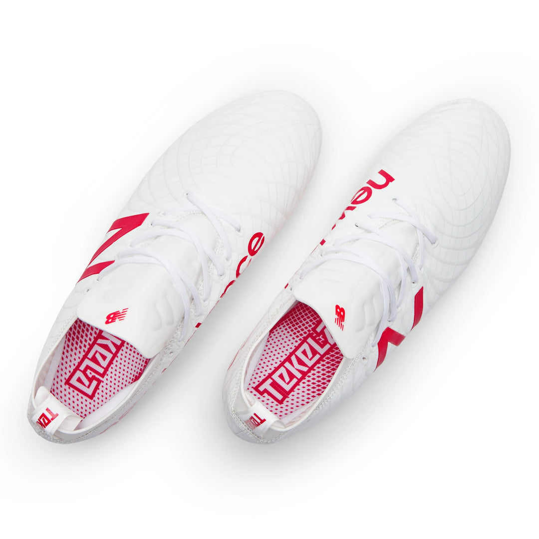 Botas De Futbol Para Terrenos Firmes New Balance Tekela Pro FG Blanco/Rojo