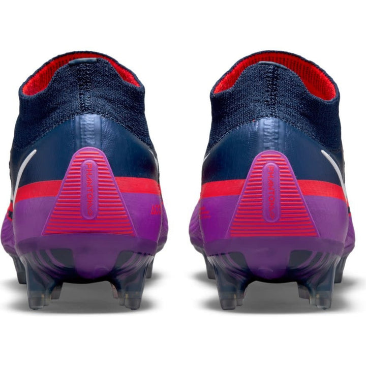 Botas de fútbol para superficies firmes Nike Phantom GT2 Elite FG Azul marino/Blanco/Morado 