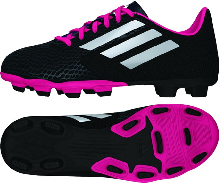 Botas de fútbol para terreno firme adidas Conquisto FG J para niños Negro/Rosa