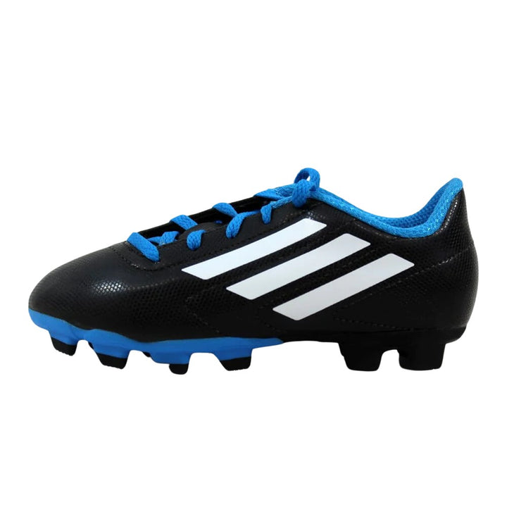 Botas de fútbol adidas Conquisto FG J para niños, color negro y azul