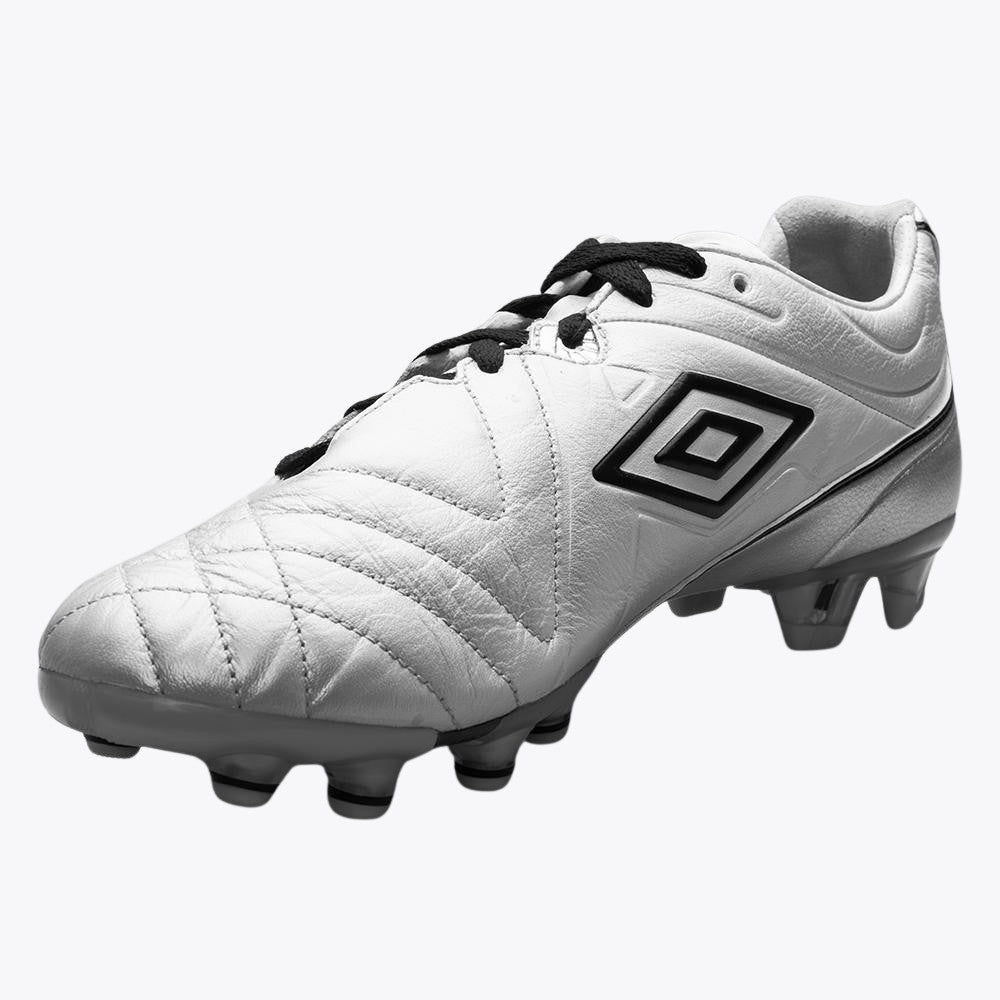 Botas de fútbol para superficies duras Umbro Speciali Pro 4 HG Blanco/Plata