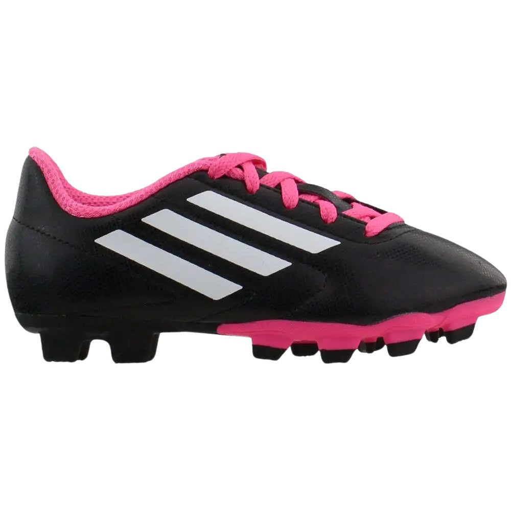 Botas de fútbol para terreno firme adidas Conquisto FG J para niños Negro/Rosa