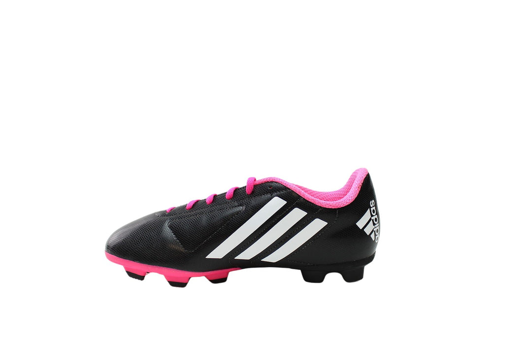 Botas de fútbol para terreno firme adidas Conquisto FG J para niños Negro/Rosa