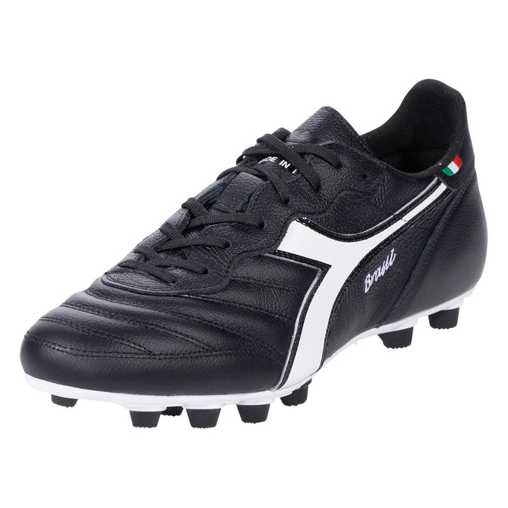 Botas de fútbol para terreno firme Diadora Brasil Italy OG LT+MDPU FG Negro/Blanco