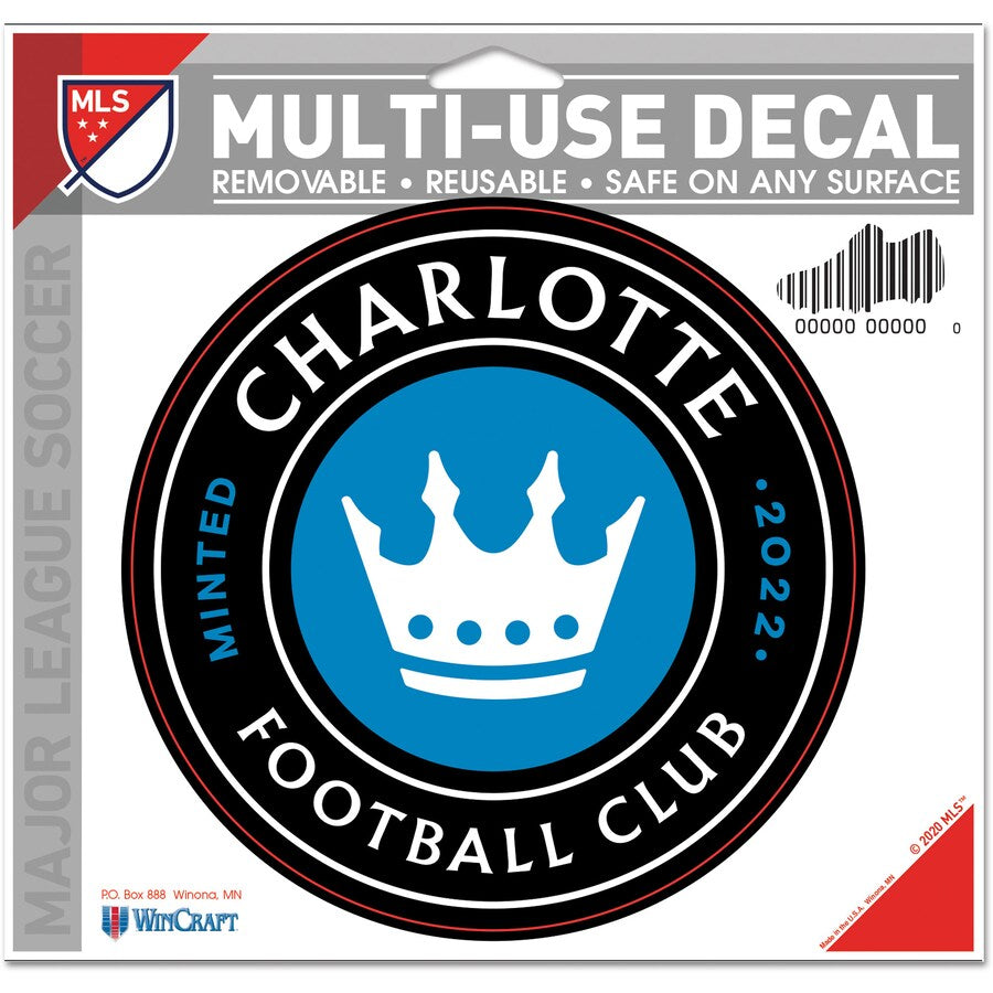 WinCraft Charlotte FC Logo 5'' x 6'' Multi-Use Decal