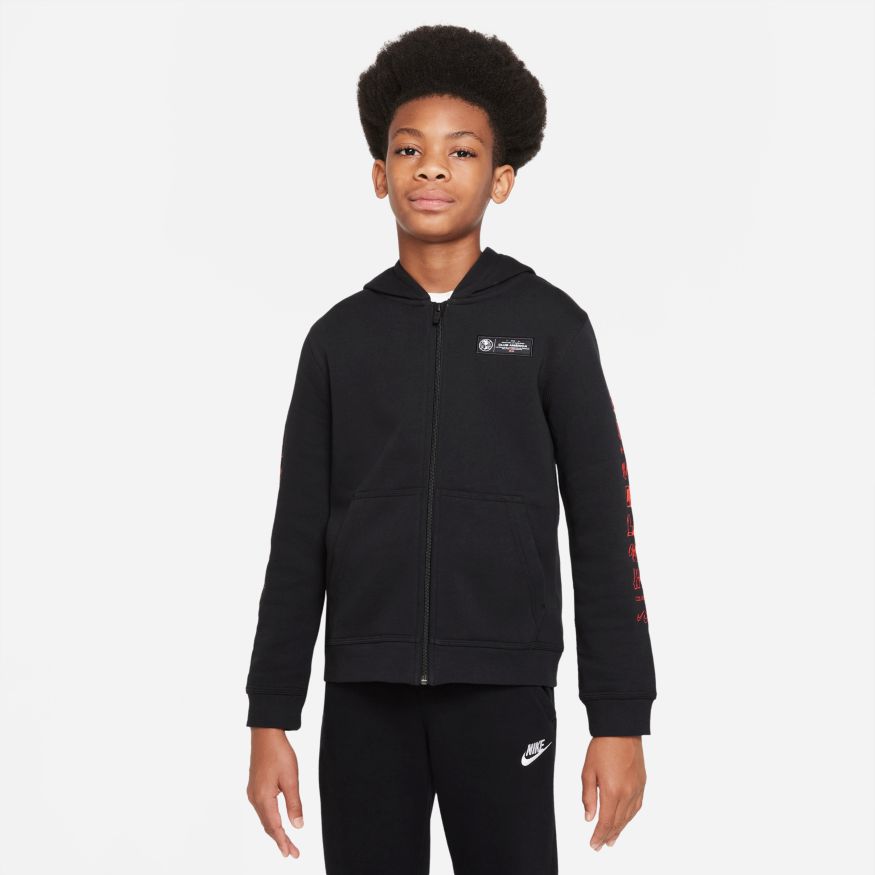 Sudadera con capucha y cremallera completa Nike Club America - Niño - Negro