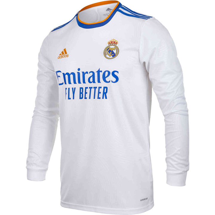 adidas Real Madrid Home Jersey manga larga 21 para hombre