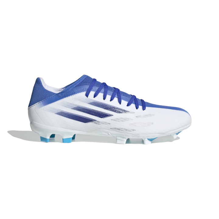 Botas de fútbol para terreno firme adidas X Speed ​​Flow 3 FG Blanco nube / Indigo legado / Azul alta resolución