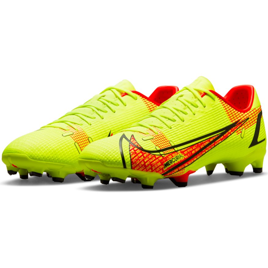 Botas de fútbol para superficies múltiples Nike Mercurial Vapor 14 Academy FG/MG Voltio/Carmesí brillante