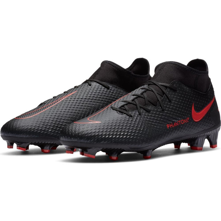 Botas de fútbol para superficies firmes Nike Phantom GT Academy FG Negro/Rojo