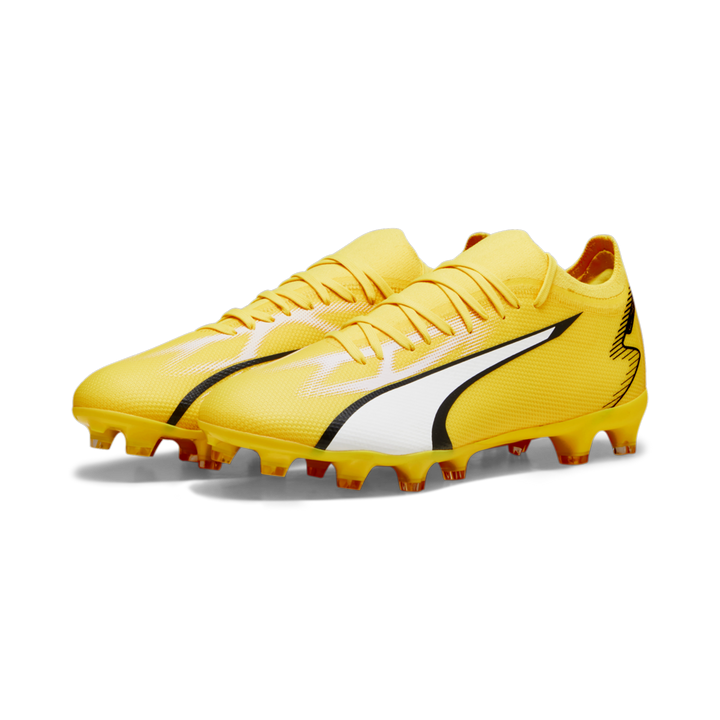 Zapatos PUMA Ultra Match FG/AG para múltiples superficies Amarillo/Blanco/Negro