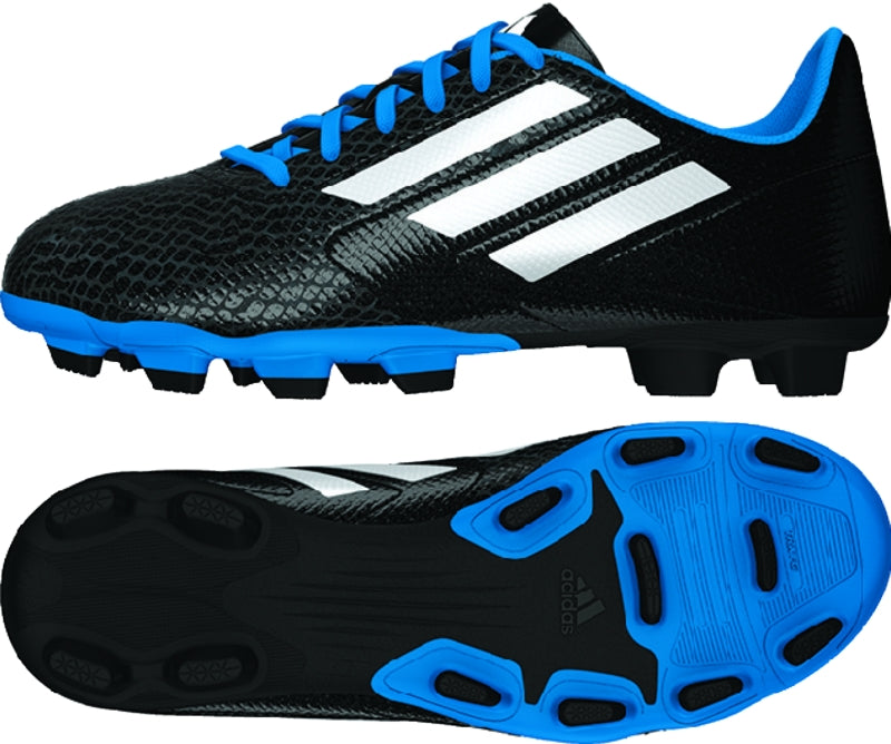 Botas de fútbol adidas Conquisto FG J para niños, color negro y azul