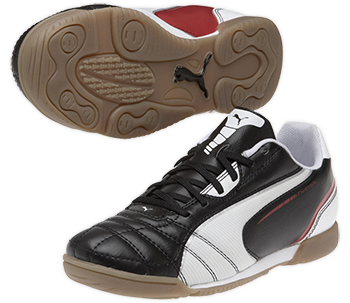 Botas de fútbol sala Puma Universal IT JR para niños Negro/Blanco/Rojo