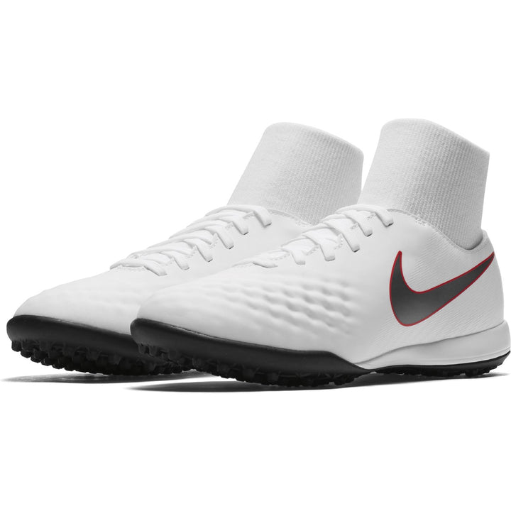 Botas de fútbol Nike JR ObraX 2 Academy TF para niños Blanco/Gris/Carmesí