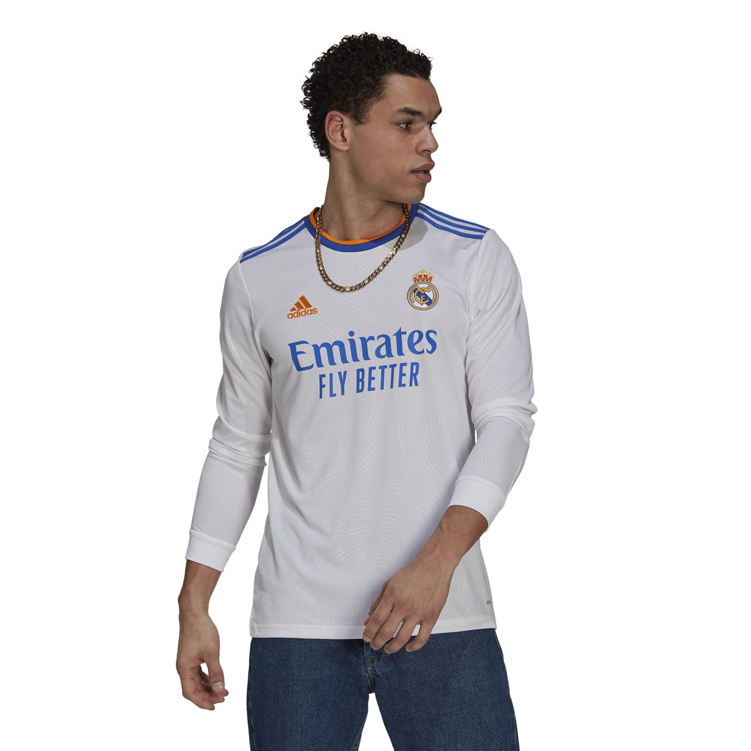 adidas Men's Real Madrid Home Jersey Long Sleeve 21