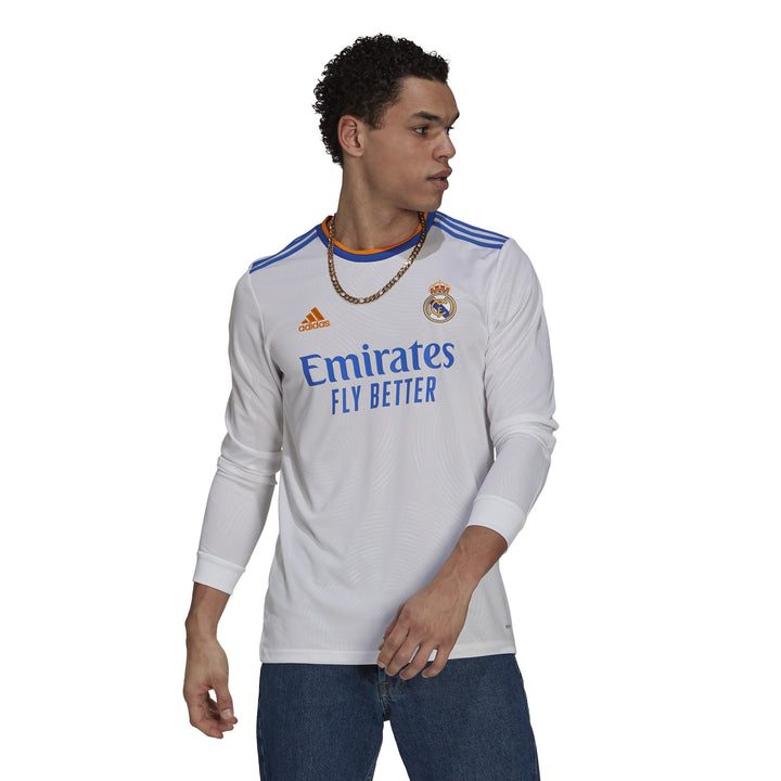 adidas Real Madrid Home Jersey manga larga 21 para hombre