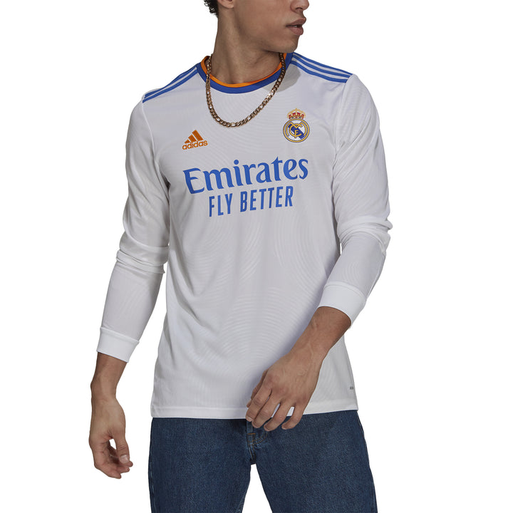 adidas Real Madrid Home Jersey manga larga 21 para hombre