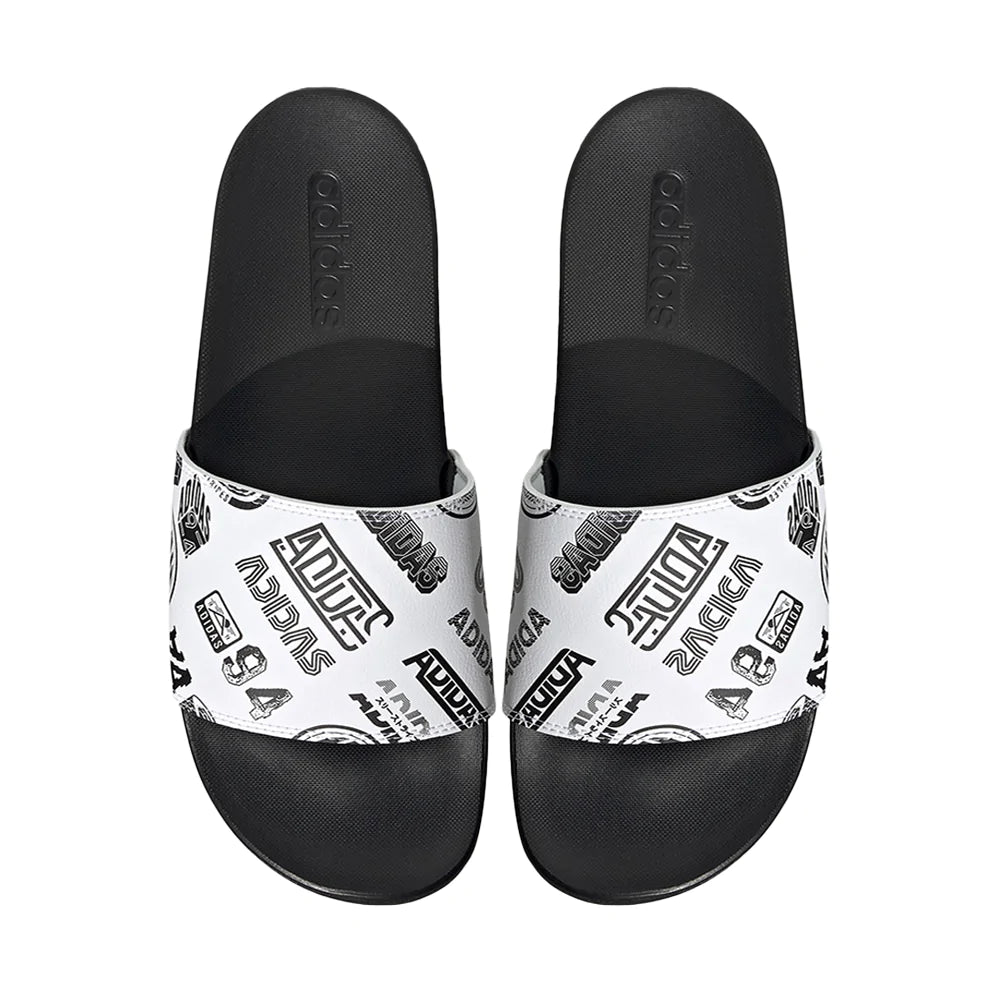 Chanclas adidas Adilette Comfort para hombre, color blanco y negro