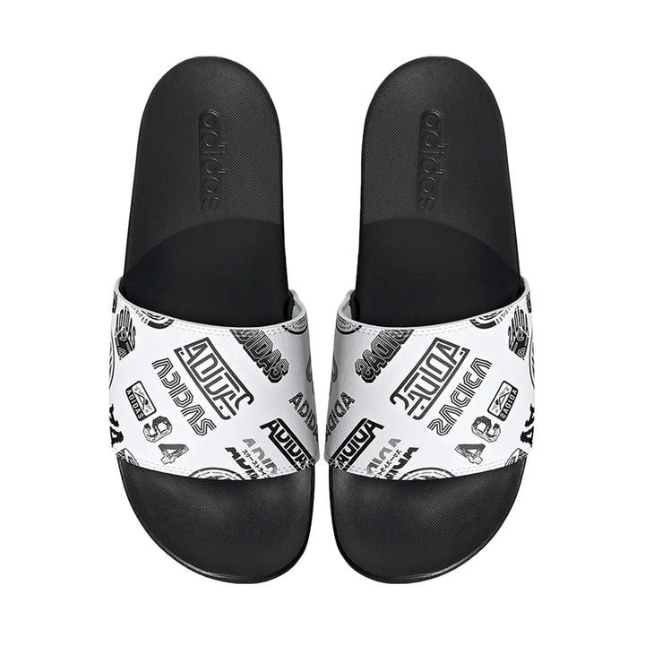 Chanclas adidas Adilette Comfort para hombre, color blanco y negro