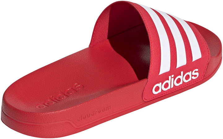 Chanclas de ducha adidas Adilette para hombre, color rojo y blanco