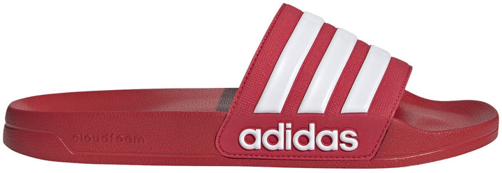 Chanclas de ducha adidas Adilette para hombre, color rojo y blanco