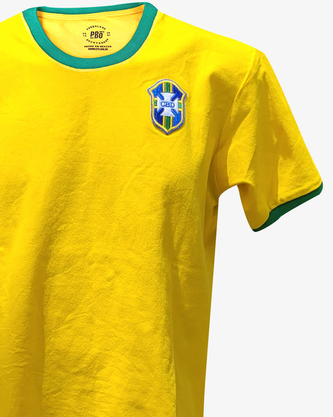 Retro Brazil Jersey WC 1970 Yellow