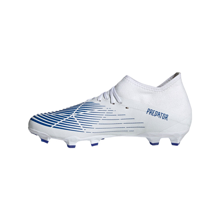 Botas de fútbol para terreno firme adidas Predator Edge 3 FG Blanco Nube / Azul Hi-Res / Blanco Nube